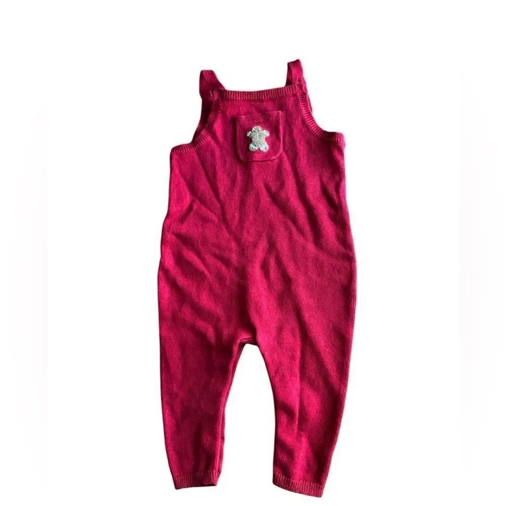 Carters Baby Boy Gingerbread Holiday Overalls in Red Size 12 Months